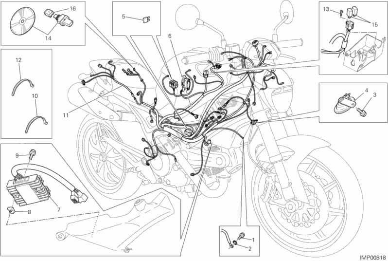 Wszystkie części do Wi? Zka Przewodów Ducati Monster 796 ABS Anniversary 2013